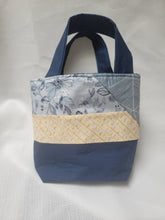 Load image into Gallery viewer, Blue Flowers Cotton Tiny Tote
