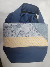 Load image into Gallery viewer, Blue Flowers Cotton Tiny Tote

