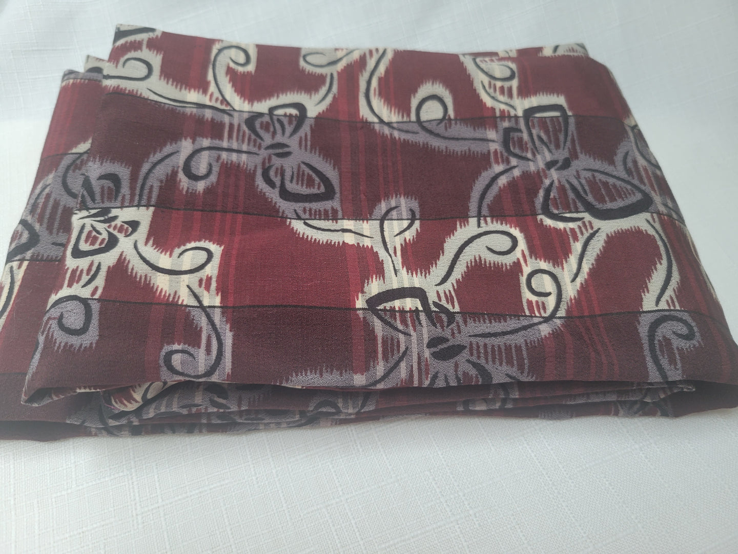Burgundy and Bows Silk Infinity Scarf